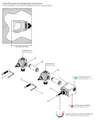 Waterevolution Flow podtynkowy termostat prysznicowy z 3 zaworami odcinającymi, matowy czarny, 1208916232