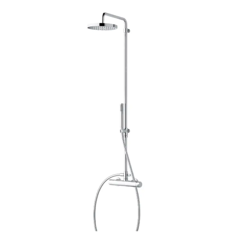 Zestaw prysznicowy Watervolution Flow z termostatem i deską prysznicową Rain Shower, szczotkowany mosiądz T141TBB