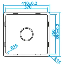 Caressi Basic Line zlewozmywak ze stali nierdzewnej 37x35 montaż na równi z blatem, montaż podwieszany, montaż nablatowy CABL37R15 1208920569