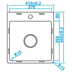 Caressi Basic Line zlewozmywak ze stali nierdzewnej 41x45 do montażu na równi z blatem, podbudowy i nabudowy z półką na baterię CABL37KR15 1208920570