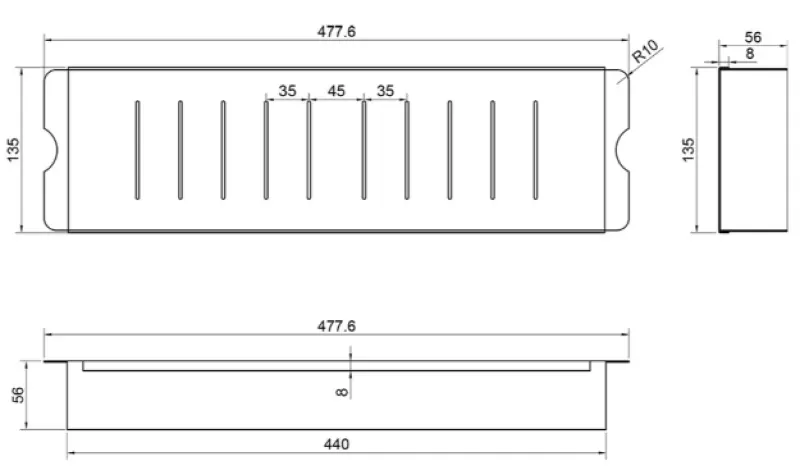 Caressi CACSD46 czarny 44cm wkład do zlewu kosz na resztki stal nierdzewna 1208920600