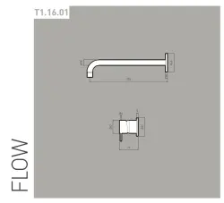 Waterevolution Flow wbudowany kran do umywalki całkowicie ze stali nierdzewnej T116BIEV2 z wylewką 25cm