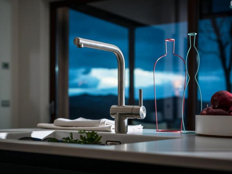 Franke masywna stal nierdzewna Bateria kuchenna Atlas Neo z obrotową wylewką 115.0521.435