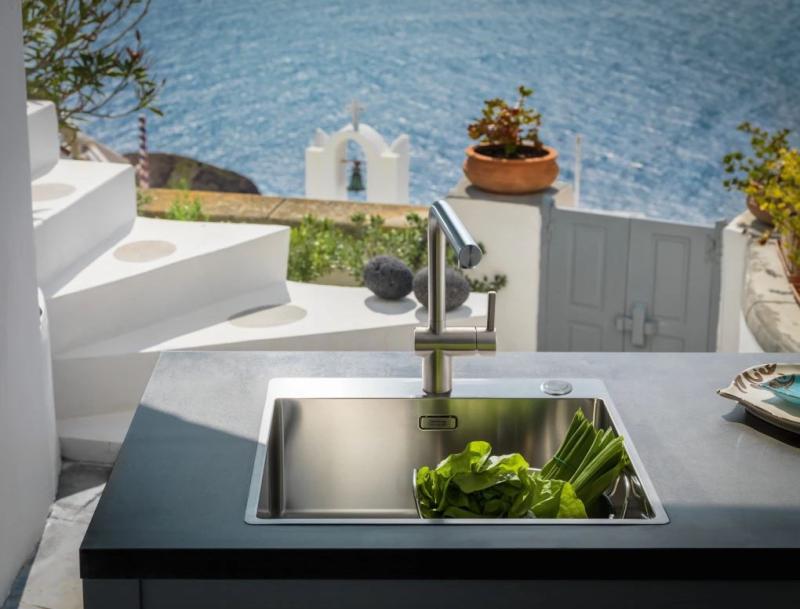 Franke masywna stal nierdzewna Bateria kuchenna Atlas Neo z obrotową wylewką 115.0521.435