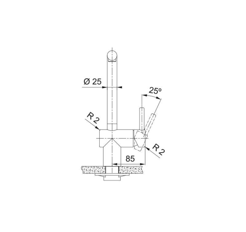 Franke masywna stal nierdzewna Bateria kuchenna Atlas Neo z obrotową wylewką 115.0521.435