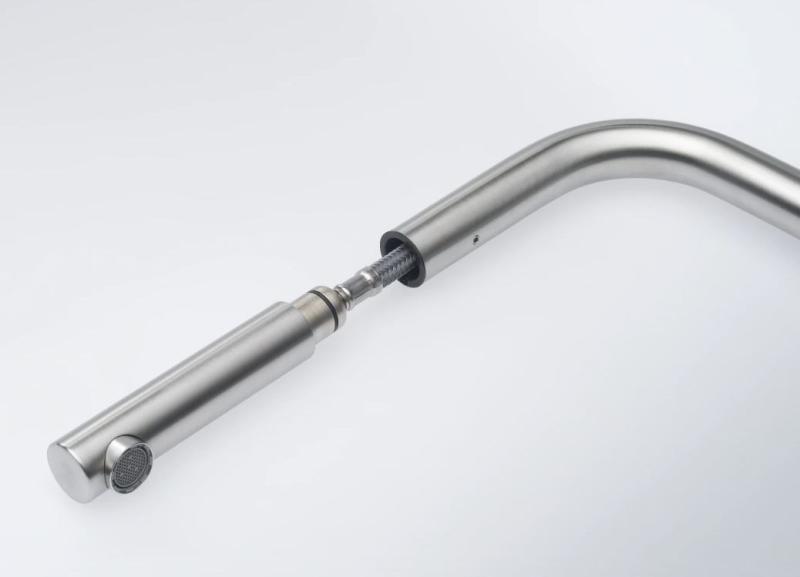 Franke RVS szczotkowany kran kuchenny Atlas Neo z wysuwanym wylewkiem inox 115.0521.438