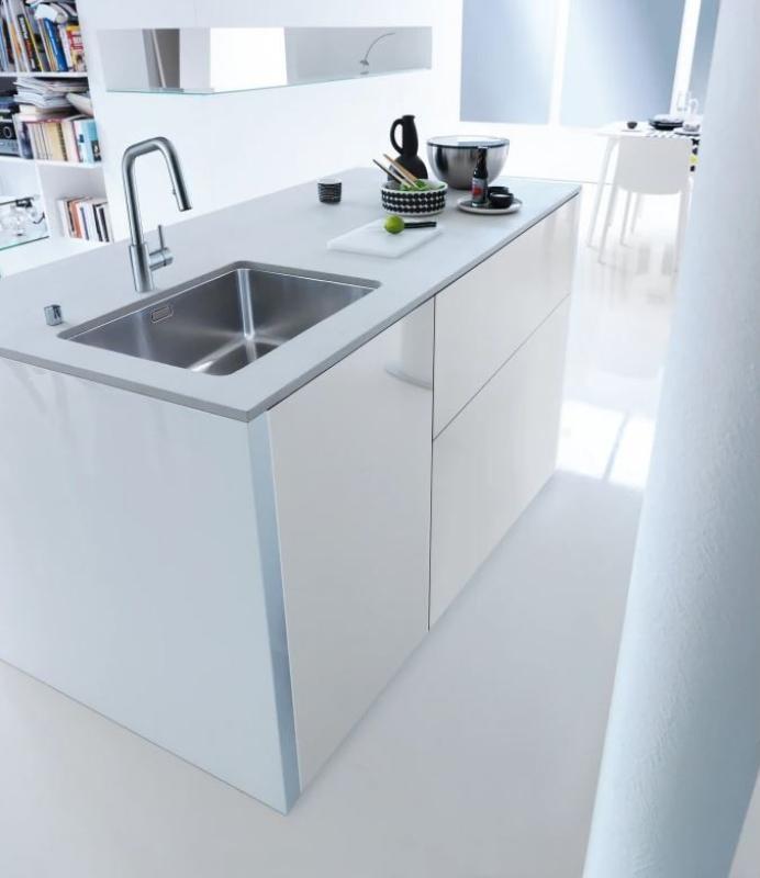 Franke keukenmengkraan Kubus met uittrekbare handdouche roestvrij staal 115.0529.207