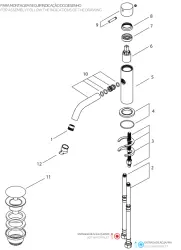 Waterevolution Flow bateria umywalkowa PVD szczotkowana miedź T110CPE