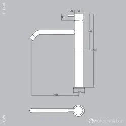Waterevolution Flow bateria umywalkowa do misek PVD szczotkowane jasne złoto T115WGE