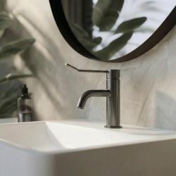 Waterevolution Flow bateria umywalkowa z korkiem click-clack PVD gun metal T111GME