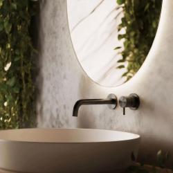 Waterevolution Flow Wbudowana bateria umywalkowa PVD Gun Metal z wylewką 15 cm T116BME-15