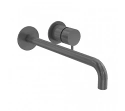 Waterevolution Flow wbudowany kran do umywalki PVD Gun Metal z wylewką 21cm T116BME-21