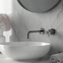 Waterevolution Flow Wbudowana bateria umywalkowa PVD Gun Metal z wylewką 21 cm T116BGME-21