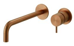 Waterevolution Flow Wbudowana bateria umywalkowa PVD szczotkowany miedź z wylewką 21 cm T116BCPE-21