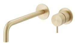 Waterevolution Flow Wbudowana bateria umywalkowa PVD białe złoto z wylewką 21 cm T116BWGE-21