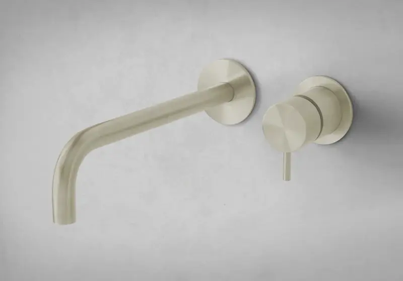 Waterevolution Flow Wbudowana bateria umywalkowa PVD białe złoto z wylewką 21 cm T116BWGE-21