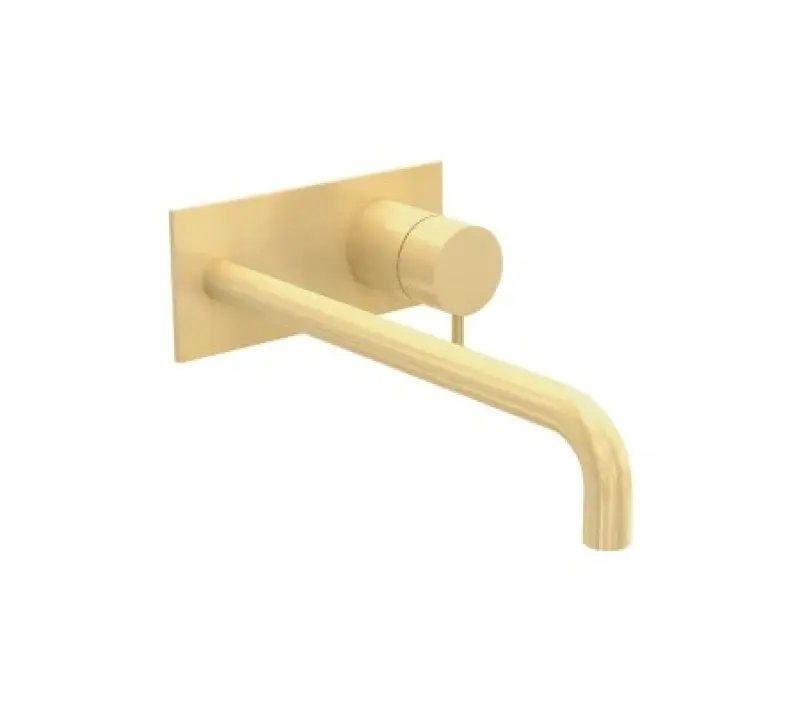 Wodna rewolucja Flow bateria umywalkowa podtynkowa z pokrywą PVD Light Gold z wylewką 25 cm T1161WGE-25