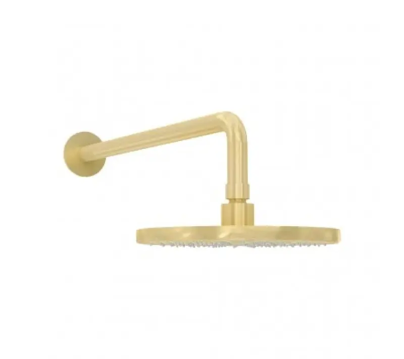 Waterevolution Flow deszczownica 200mm z przyłączem ściennym Light Gold T1641WGE