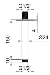SB Rubinetterie Uniwersalne ramię prysznicowe sufitowe okrągłe 15 cm, kolor matowy biały 1208946680