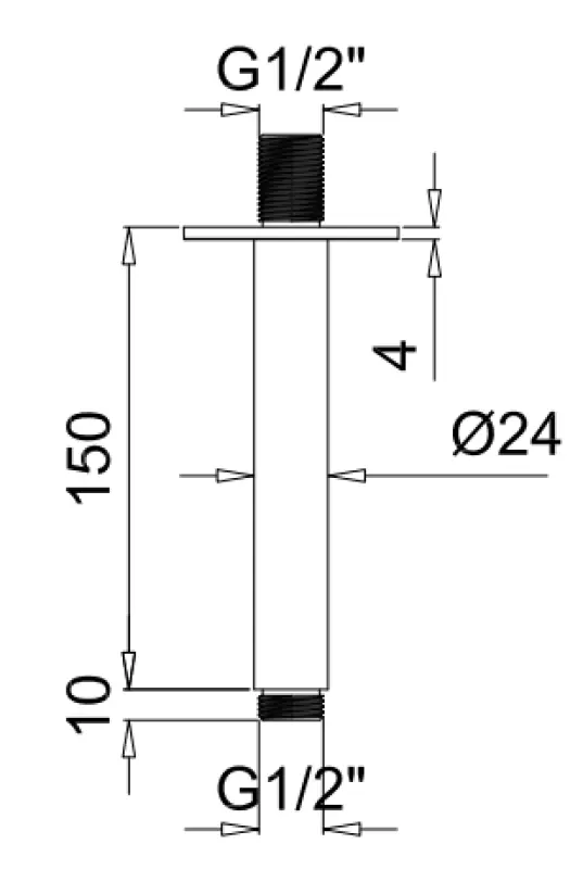SB Rubinetterie Uniwersalne ramię prysznicowe sufitowe okrągłe 15 cm, kolor matowy biały 1208946680