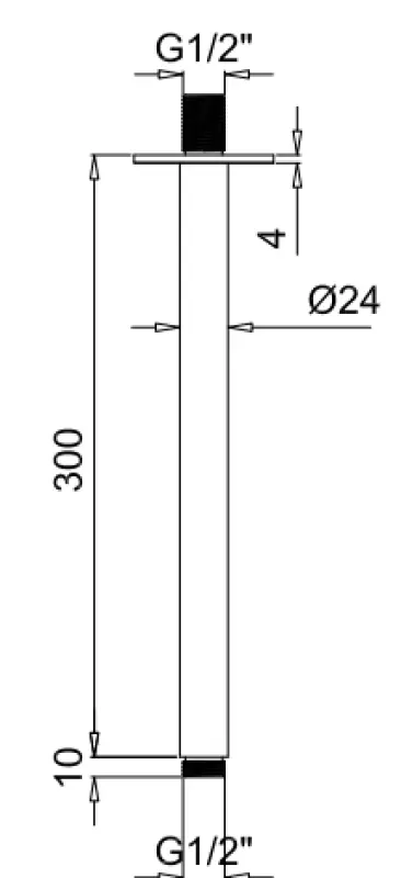 SB Rubinetterie Universealne sufitowe ramię prysznicowe okrągłe 30 cm kolor chrom 1208946683