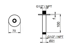 SB Round 316 ramię prysznicowe sufitowe okrągłe 10 cm, w całości ze stali nierdzewnej 1208946696
