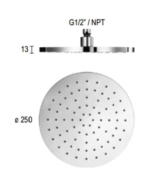 SB Rubinetterie Deszczownica Eco Air oszczędzająca wodę, głowica natryskowa 25 cm, metal chrom 1208946743