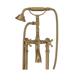 PB Wolnostojąca bateria wannowa nostalgiczna z pokrętłami gwiazdkowymi Brąz 6000