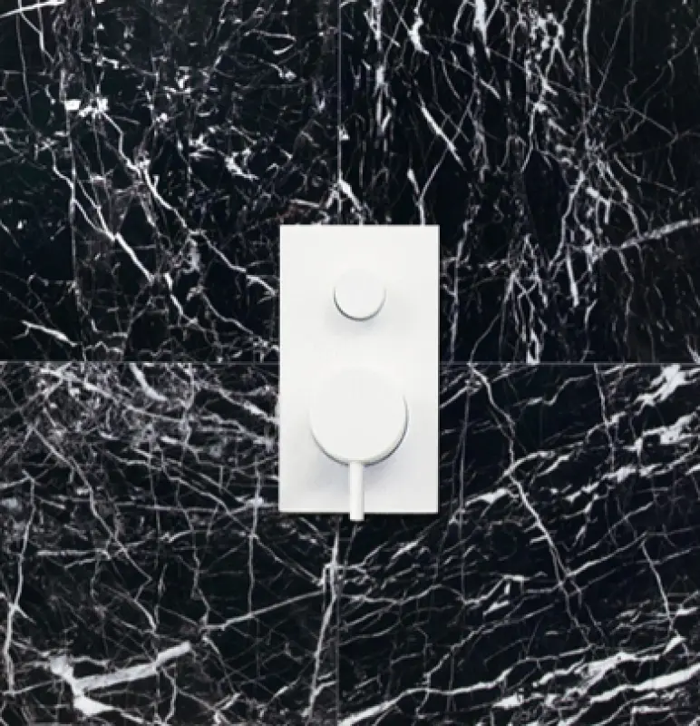 Waterevolution Flow podtynkowy termostat prysznicowy z 2 wyjściami matowa biel T132TBBBR z pudełkiem TEC