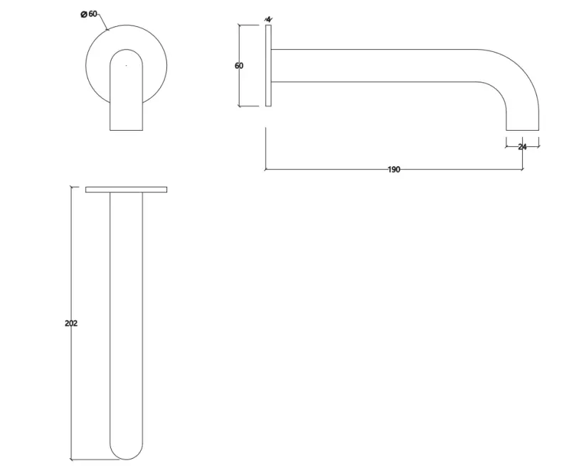 Waterevolution Flow wylewka wannowa matowa biała T167119BR długość wylewki 19 cm