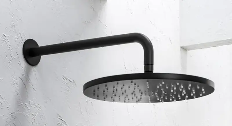 Waterevolution Flow głowica prysznicowa 250 mm z przyłączem ściennym, matowa czerń T164125PR