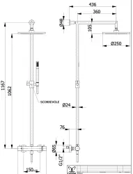 DEMM Shower zestaw prysznicowy z termostatem i deszczownicą chrom 1208946967