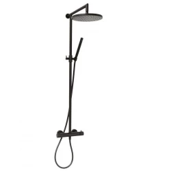 DEMM Zestaw prysznicowy z termostatem i deszczownicą, matowy czarny 1208946968