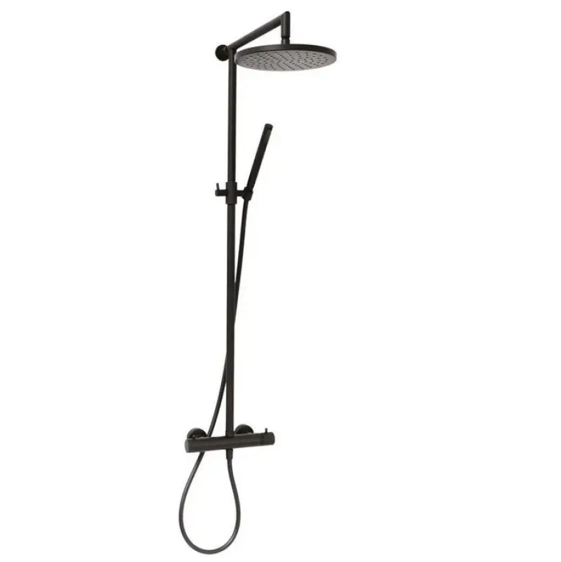 DEMM Zestaw prysznicowy z termostatem i deszczownicą, matowy czarny 1208946968