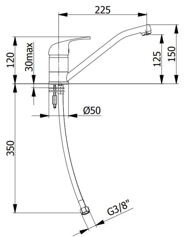 DEMM kran kuchenny jednouchwytowy z obrotową wylewką chrom 1208947358
