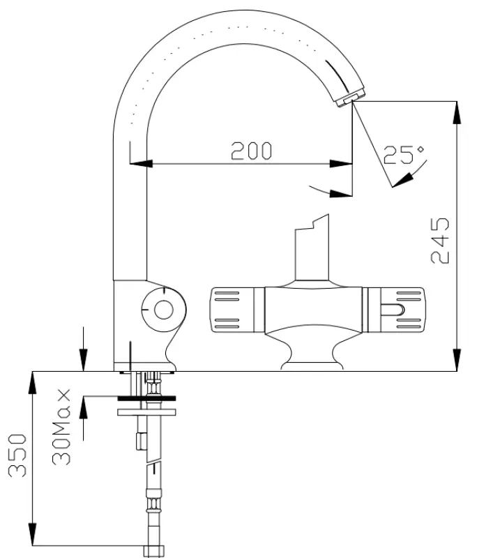 DEMM termostatyczna bateria kuchenna z obrotową wylewką chrom 1208947361