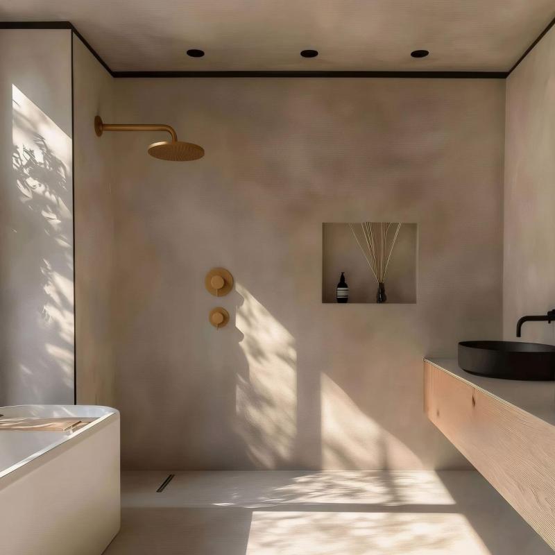 Waterevolution Flow wbudowany termostat prysznicowy z 1 przełącznikiem w szczotkowanym mosiądzu