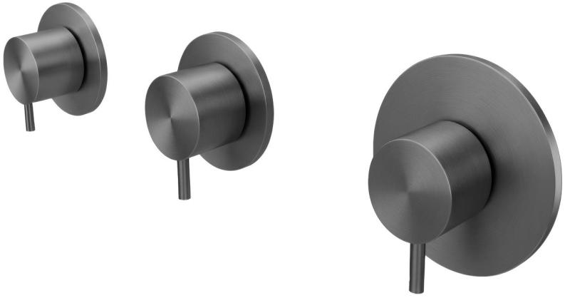 Waterevolution Flow wbudowany termostat prysznicowy z 2 zaworami odcinającymi gun metal 1208948847