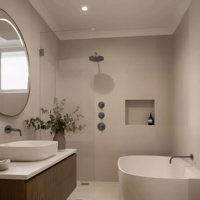 Waterevolution Flow wbudowany termostat prysznicowy z 2 zaworami odcinającymi gun metal 1208948847