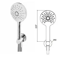Waterevolution Flow okrągły zestaw prysznicowy z przyłączem ściennym matowy czarny - 3 funkcje - T1621RPR