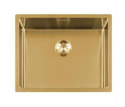 Lorreine 50SP-Gold Luxe RVS zlew PVD Gold 50x40 montaż podwieszany, wpuszczany i nakładowy 1208952368