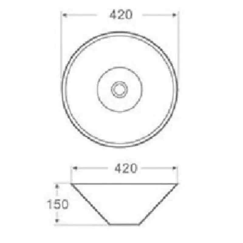 OUTLET Blusani Cera Okrągła umywalka 42x42x15 cm, biała BS204405