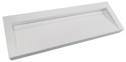 Solid-S Quatra umywalka z matowym białym solid surface bez otworu na kran z solidną pokrywą B140xD45xH8 1208952413