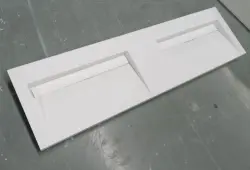 Vaste-S Quatra dubbele wastafel van solid surface mat wit zonder kraangat met solide afdekking B140xD45xH8cm 1208952414