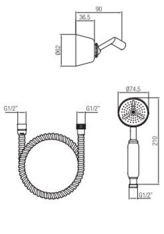 Zestaw klasyczny PB z ręcznym natryskiem i uchwytem brąz 1208952420