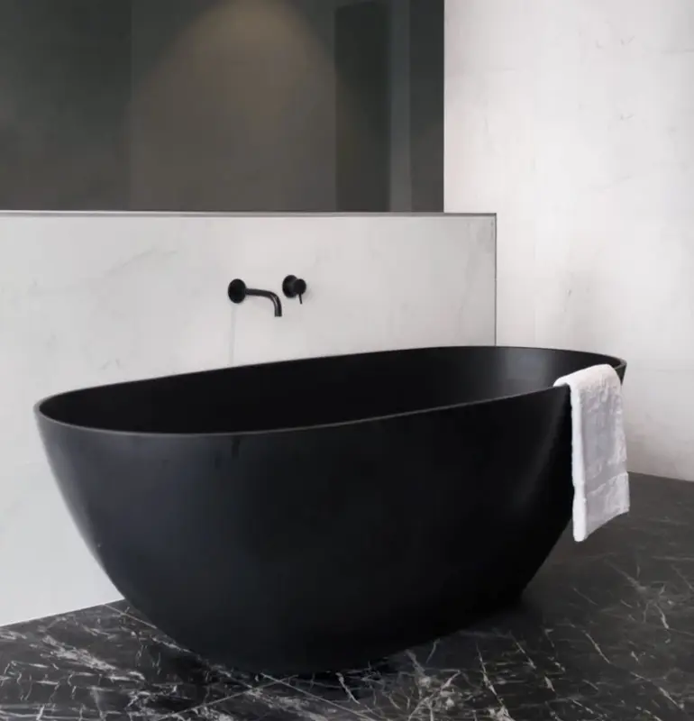 Waterevolution Flow gruba wylewka matowa czarna 21cm T1671-21.PR