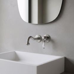 PB nostalgiczna wbudowana bateria umywalkowa Vintage z wylewką 21 cm ze stali nierdzewnej