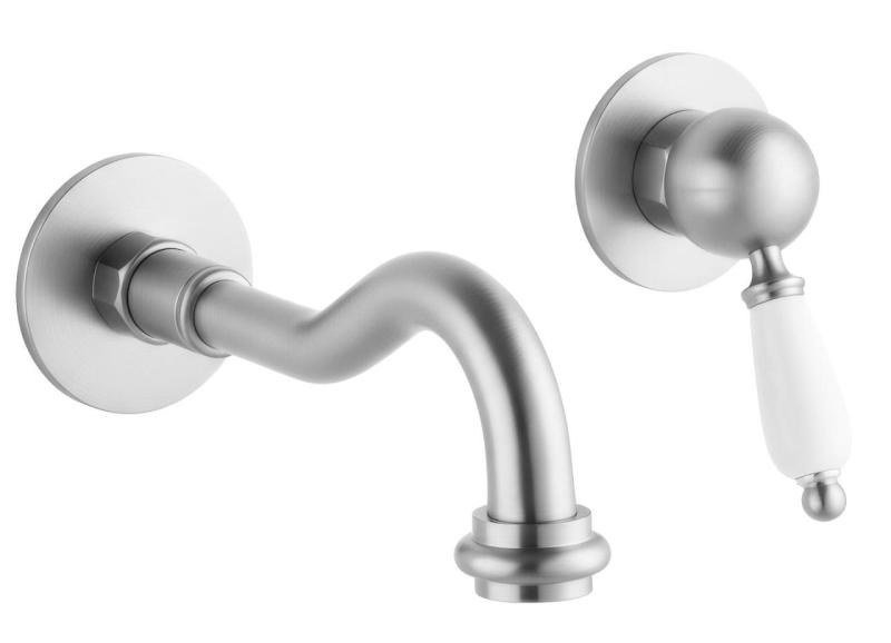 PB nostalgiczna wbudowana bateria umywalkowa Vintage z wylewką 21 cm ze stali nierdzewnej