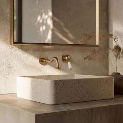 PB nostalgiczna wbudowana bateria umywalkowa Vintage wylewka 21 cm Brąz