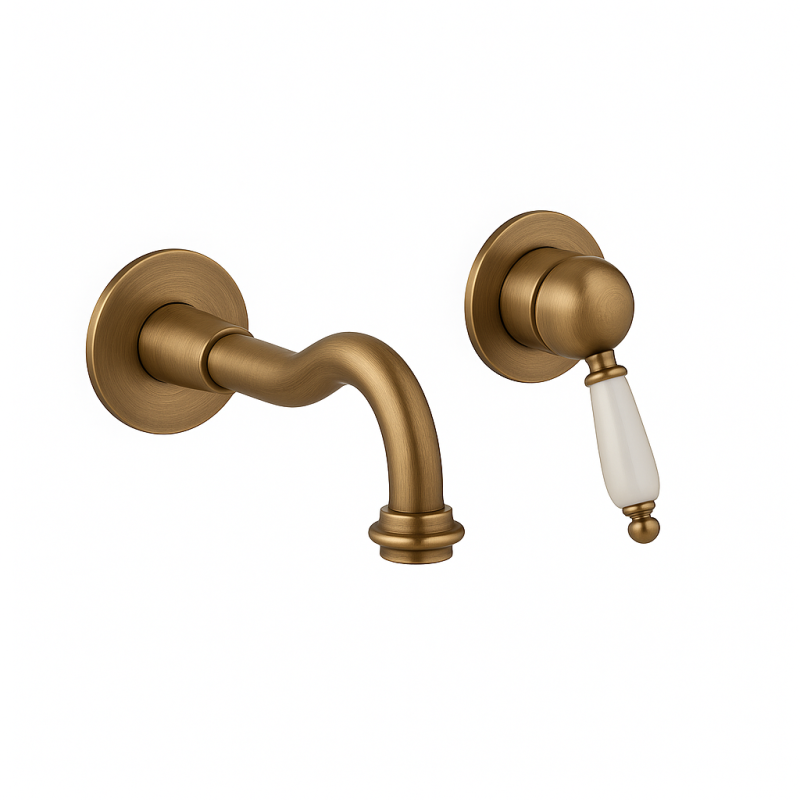 PB nostalgiczna wbudowana bateria umywalkowa Vintage wylewka 21 cm Brąz